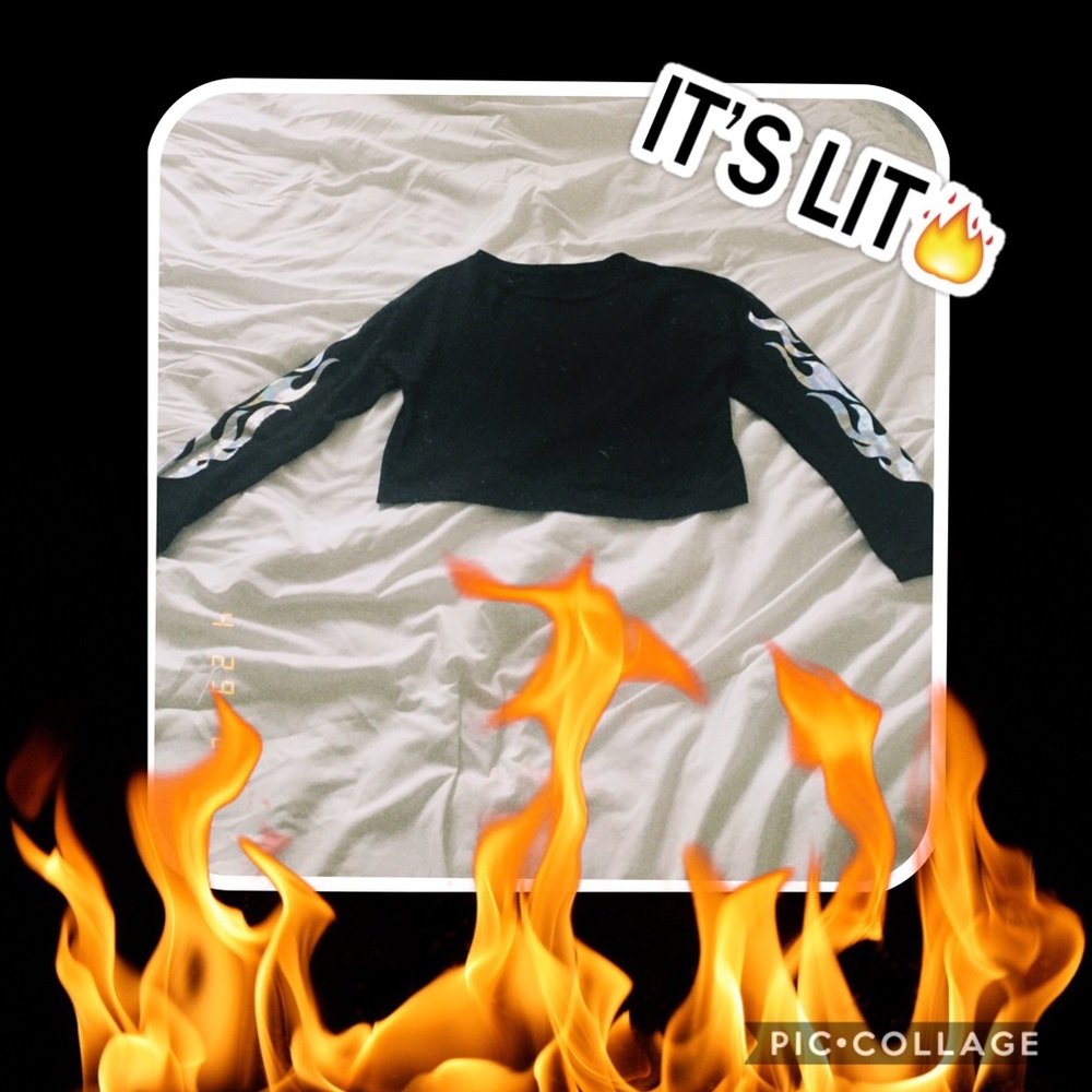SILVER FIRE Black Croptop 🔥